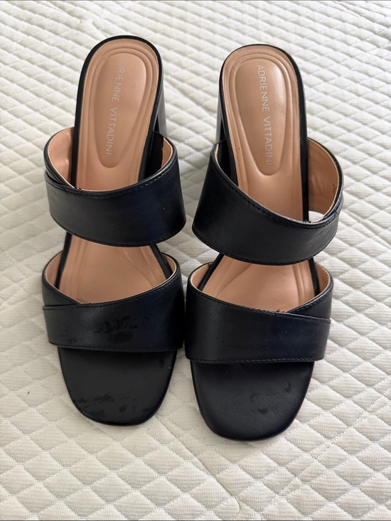 Adrienne Vittadini Shoes - Adrienne Vittadini Avah Black Double-Strap Sandal